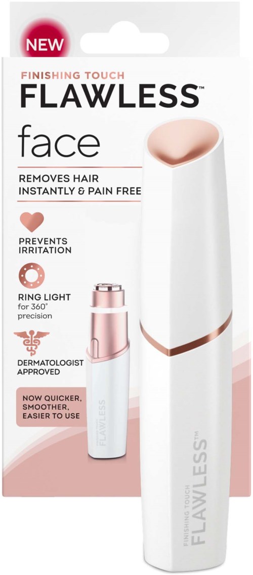 En ansiktsrakapparat med en elegant vit och rosa design som visar effektivitet och snabb användning.