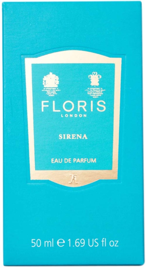 Blauwe doos van Floris London parfum, getiteld Sirena, 50 ml, Eau de Parfum.