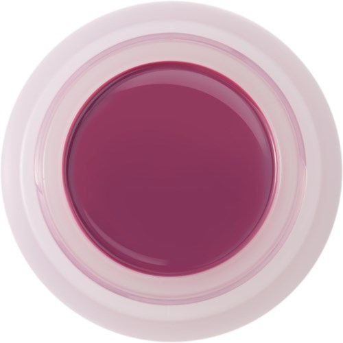 Pink and purple liquid in a white bowl, viewed from above.