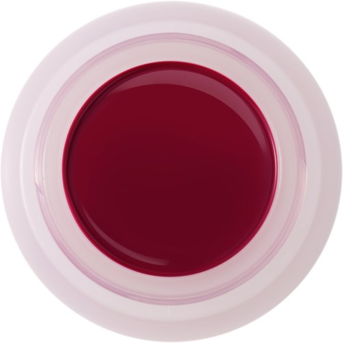 A white bowl filled with red liquid, viewed from above.
