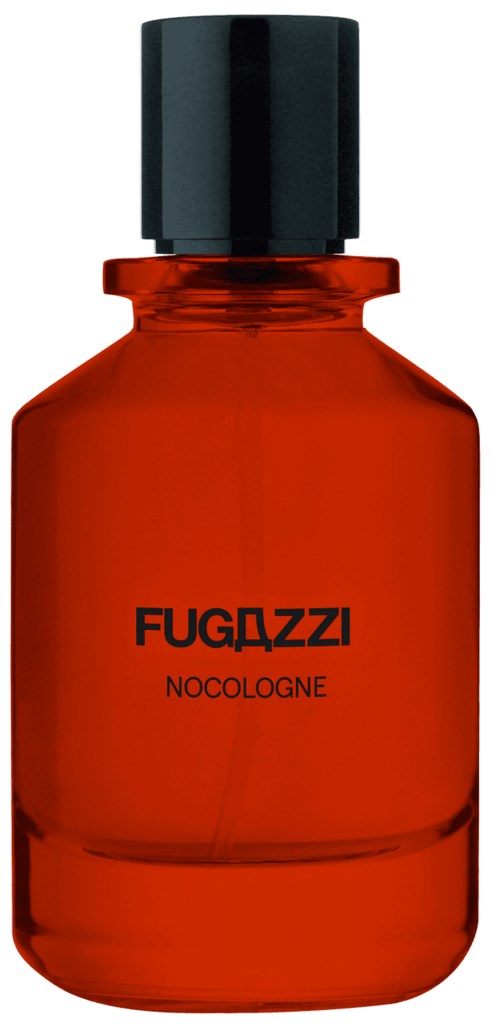 Eine braune Flasche mit schwarzem Deckel, beschriftet mit 'FUGAZZI NOCOLONE'.