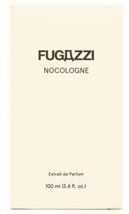 Fugazzi Nocologne Parfümverpackung, heller Hintergrund, einfacher Text, 100 ml.