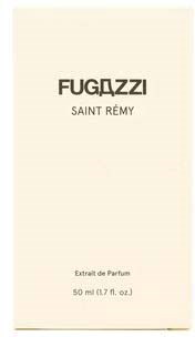 Ein Parfümkarton mit den Worten 'FUGAZZI SAINT REMY' und 'Extrait de Parfum, 50 ml'.