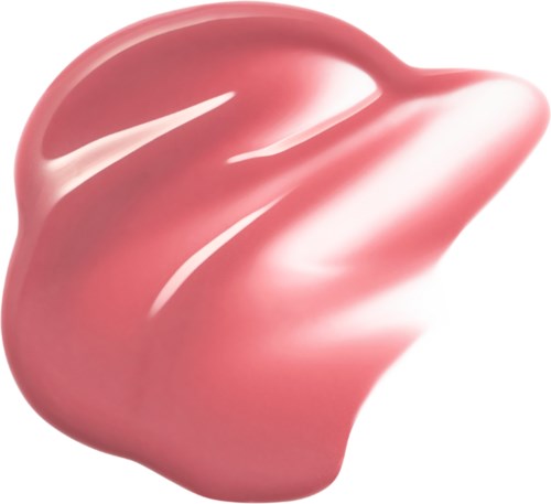 En glänsande, rosa, abstrakt form med släta kurvor och glänsande yta, som liknar en stiliserad fågel eller varelse.