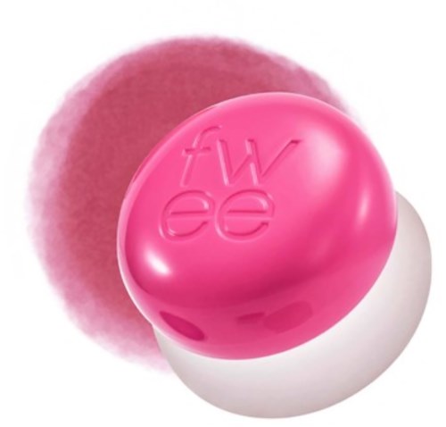 Roze ronde zeep met het woord wet erop, rust op een witte ondergrond.