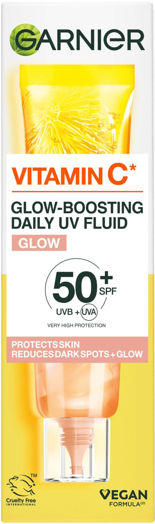 Garnier   Vitamin C* Glow-Boosting Daily UV Fluid SPF50+ For Dull Skin Sheer Glow 40 ml