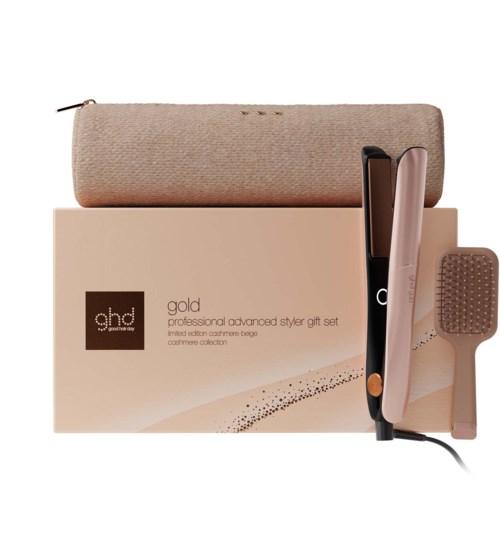 ghd Cashmere Collection Gold Hair Straightener Festive Gift Set in Cashmere Beige