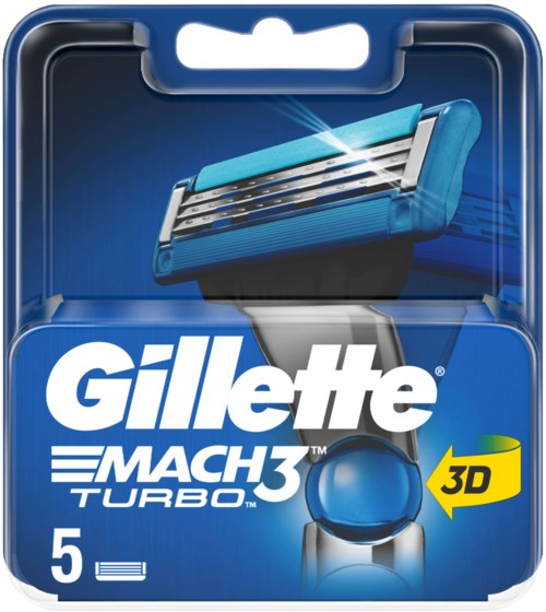 Gillette Mach3 Turbo Men’s Razor Blade Refills 5 pcs