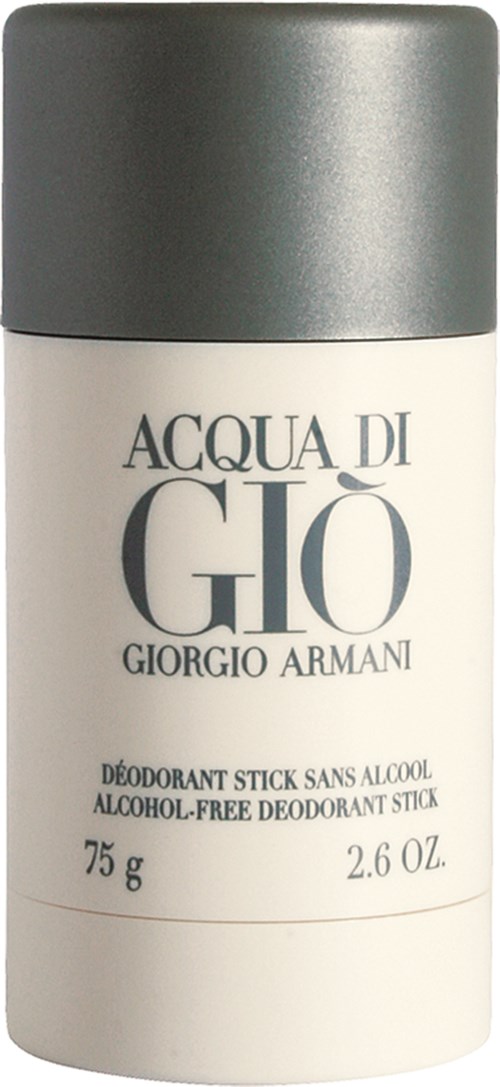 Deostick mit grauem Deckel, beschriftet 'Acqua di Giò' von Giorgio Armani, 75g, alkoholfrei.