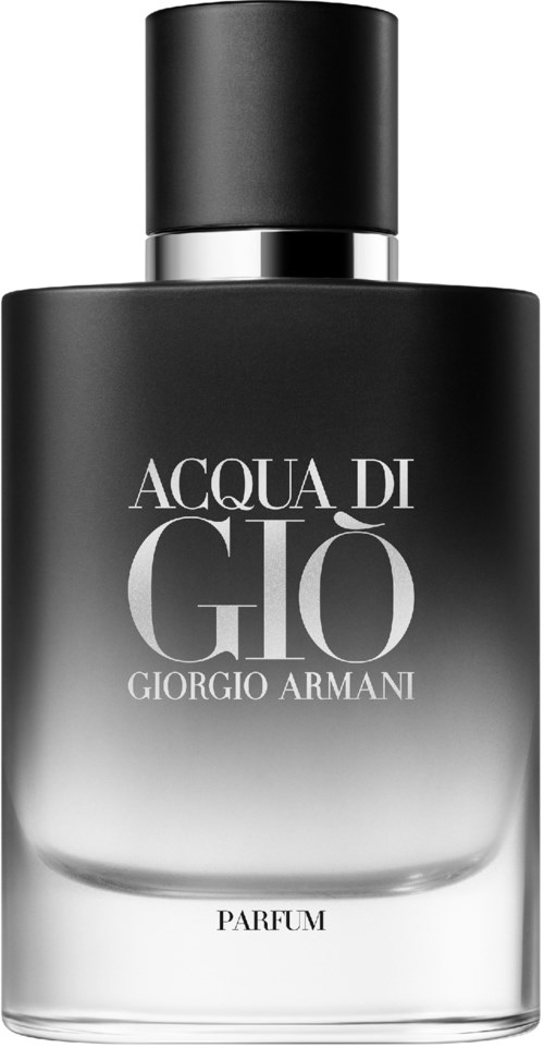 En svartvit parfyllflaska med texten 'Acqua di Giò Giorgio Armani'.