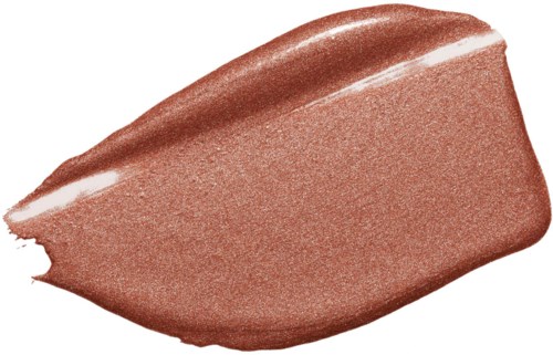 En beige eller nude läppstiftsprov med en lätt glans på svart bakgrund.