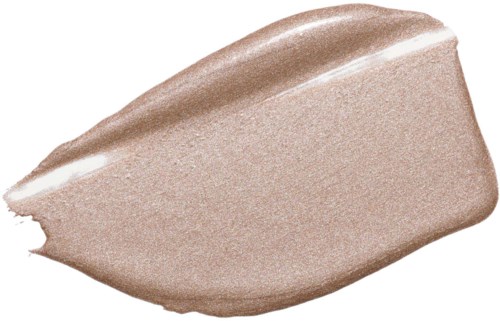 Ett beige eller ljusbrunt makeupprov eller kräm som bretts ut, med en slät textur och lätt skimmer.