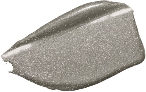 Silver makeuingsprov i skimrigt, glittrigt utseende med en slät, kurvig form.