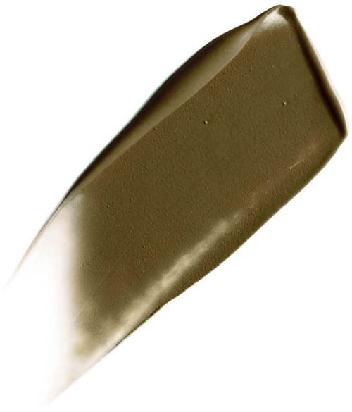 Een close-up van een chocoladereep met een gladde, glanzende oppervlakte en een lichte kromming.