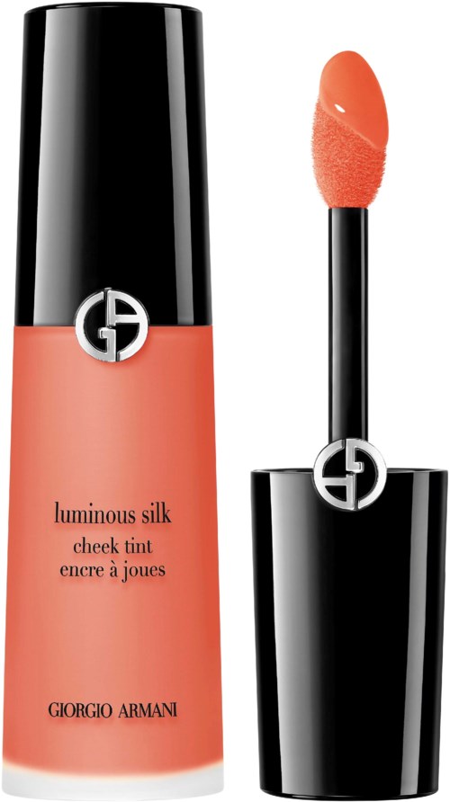 Giorgio Armani huulikiilto, jossa on oranssi sävy ja musta aplikaattorikynä.