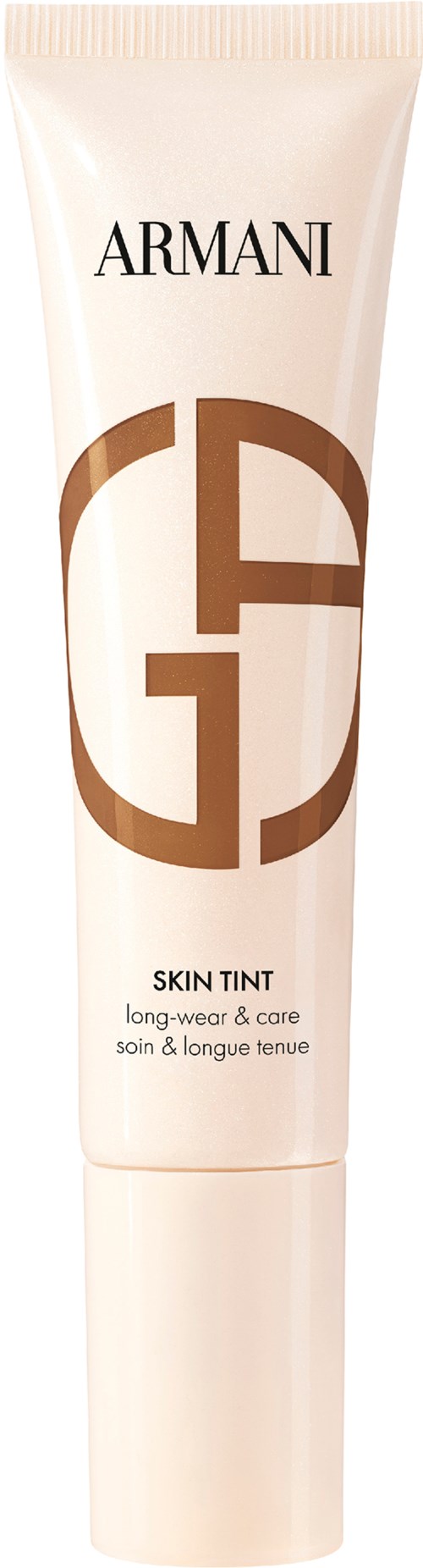 Armanning skin tintrör för långvarigt och vårdande bruk. Enkel och elegant design med logotyp och produktinformation.