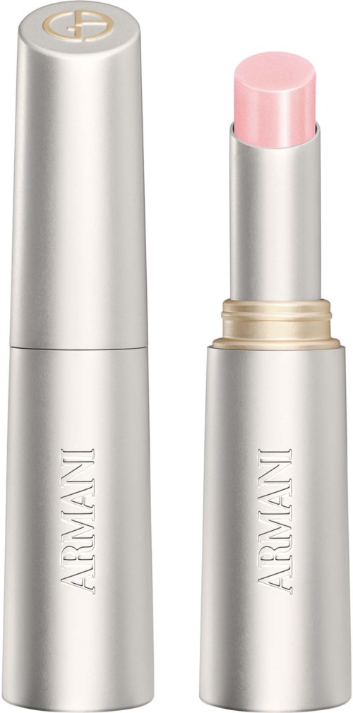 Een zilverkleurige lippenstift met een roze lippenstift erin en de merknaam 'ARIMANI'.