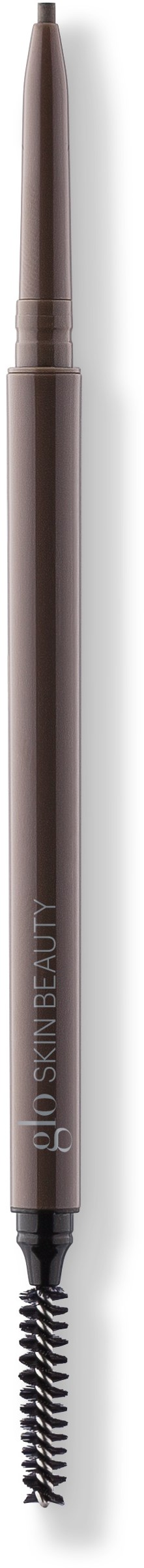 A thin eyebrow pencil with a spiral brush on one end.