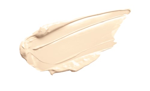 A smear of beige cream spread on a white background.