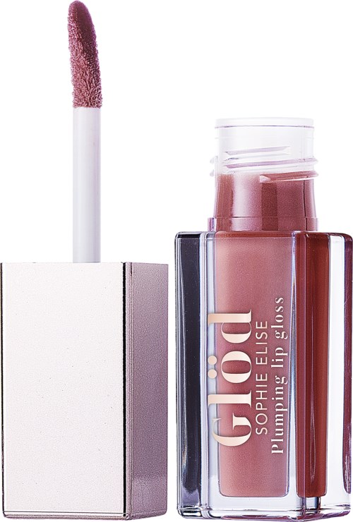 Ein Lippenstift mit Applikator, beschriftet 'GLOSS' und 'Sophie Ellie' in rosa.