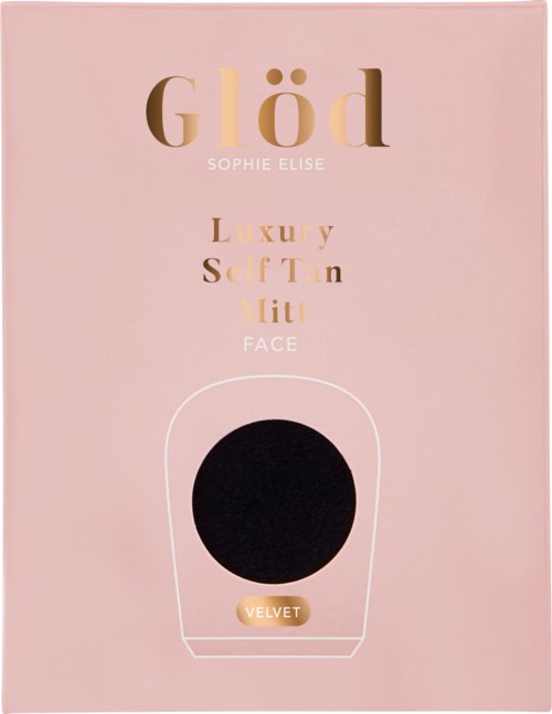 Roze verpakking met gouden en witte tekst, toont een gezichtsmasker genaamd Velvet voor luxe huidverzorging.