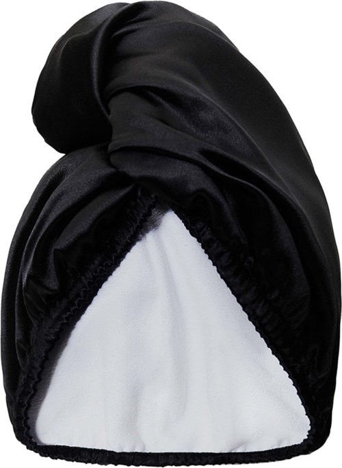 GLOV Double-Sided Satin Hair Towel Wrap Satin Black