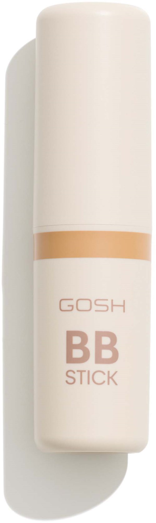 Een witte tube met GOSH BB STICK en een beige band bovenaan, bedoeld voor make-up.