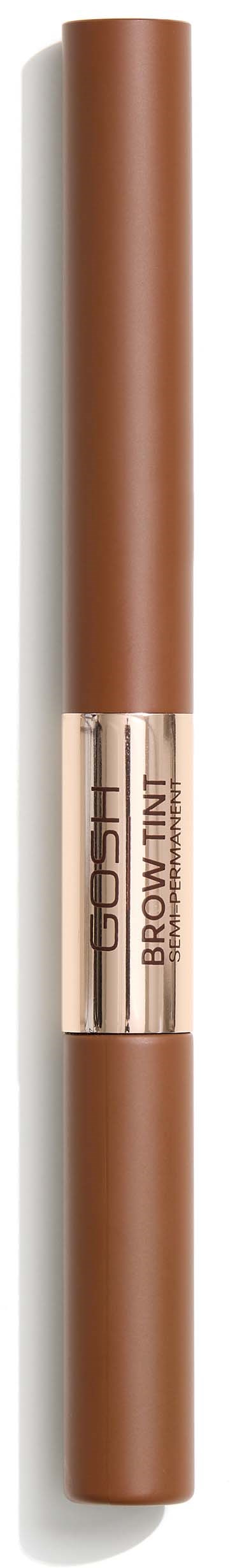 Brązowy ołówek z metalową obręczą oznaczoną "BROWN TINT" w środku.