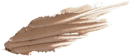 En borste av beige eller ljusbrun make-up eller kräm, med streck som bleknar.