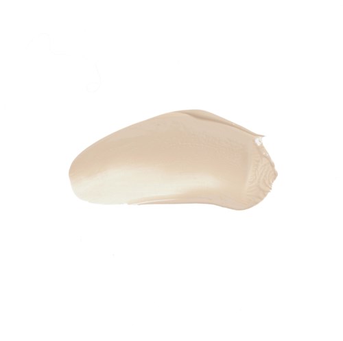 Ein Klecks beige Creme oder Lotion auf weißem Hintergrund.
