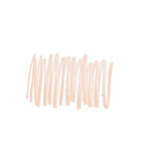 A light peach-colored scribble on a white background.