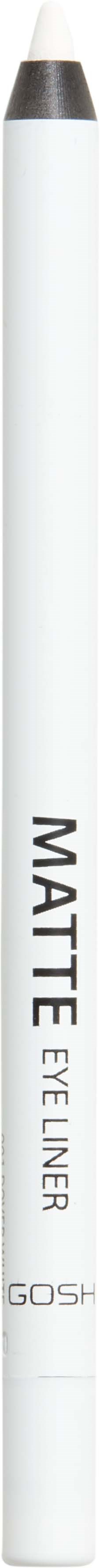 A white eye liner pen with black and silver at the tip. The word 'MATTE' is written on it.