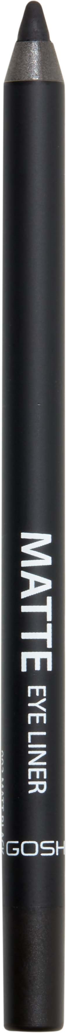 A black MATE eye-liner pencil with white text, standing vertically.
