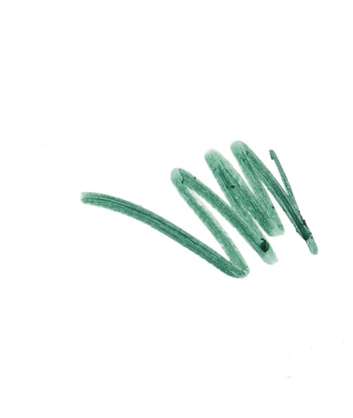 A green squiggly line drawn on white paper.