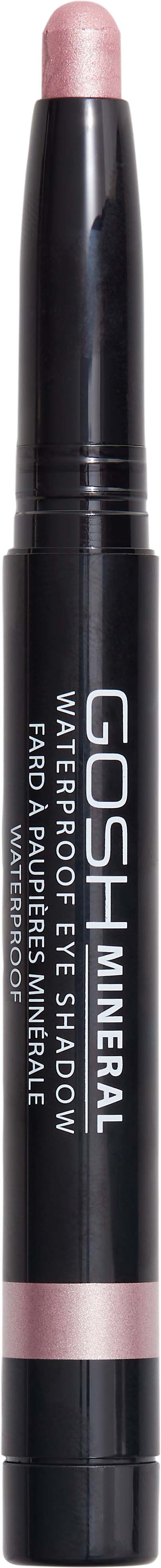 Ein schwarzer Stift mit rosa Spitze mit GOSH MINERAL, für Augen-Make-up.