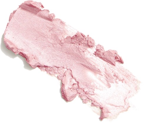 Ein rosa Make-up- oder Rougepuder liegt auf weißem Hintergrund.
