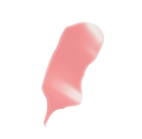 Eine rosa Form mit einem Schwanz, sieht aus wie ein stilisiertes Tier oder Cartoon-Figur.