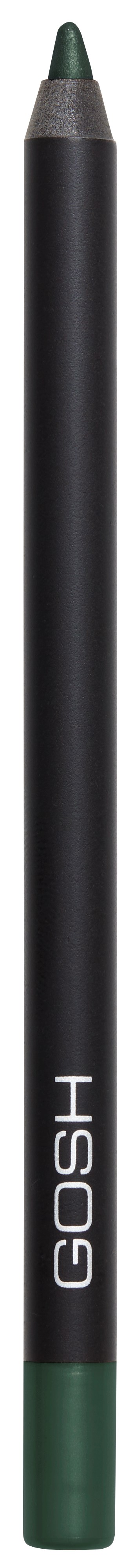 Ein schwarzer Eyeliner mit grünem Deckel und dem Markennamen 'GOSH'.