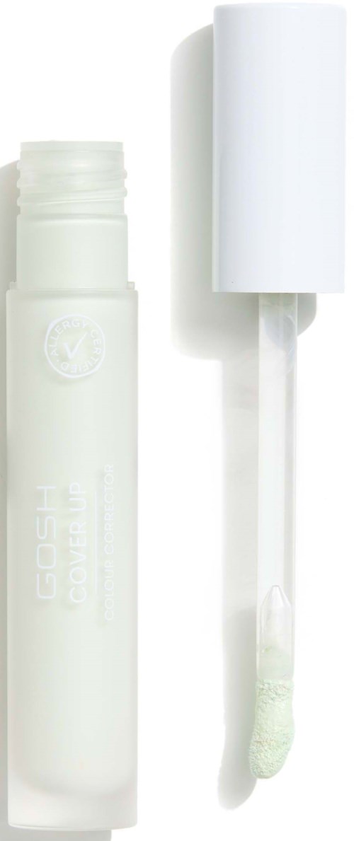 A white lip balm tube with its cap removed, showing the applicator stick.