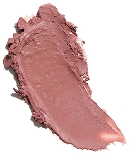Pinkes Make-up Rouge in unklarer Form auf weißem Hintergrund.