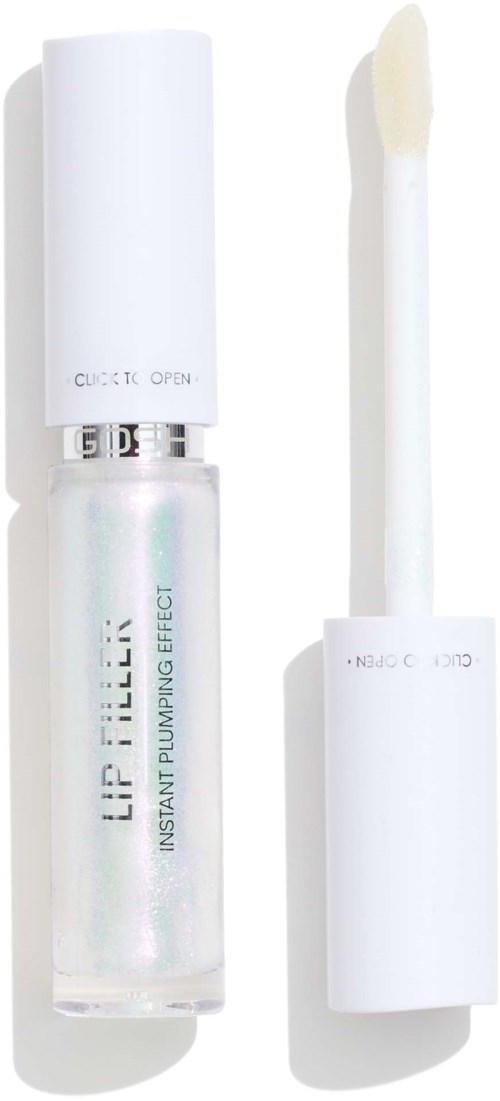 A white bottle with an applicator and cap, labeled 'LIP FIL' and 'INSTANT PLUMPING EFFECT,' likely for lip products.