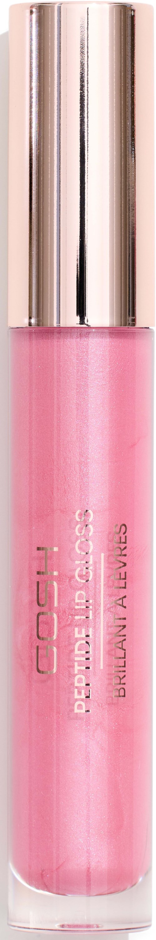 A pink lip gloss tube with a shiny silver cap, labeled "COUCH".