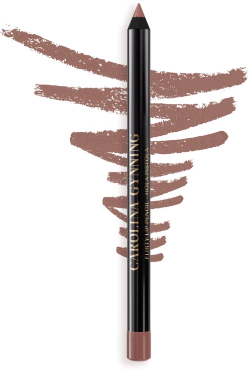 Ein schwarzer Lippenstift mit braunem Spitzen, zeigt den Farbnamen 'Crème Wearing' auf weißem Hintergrund.