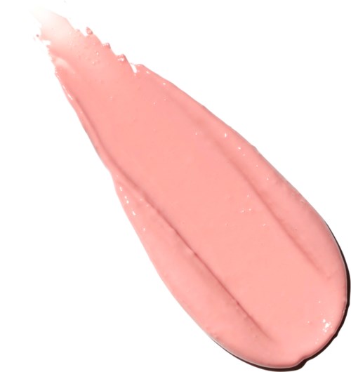 Ein hellrosa, länglicher Streifen mit Textur, die an ein Make-up- oder Kosmetikprodukt erinnert.