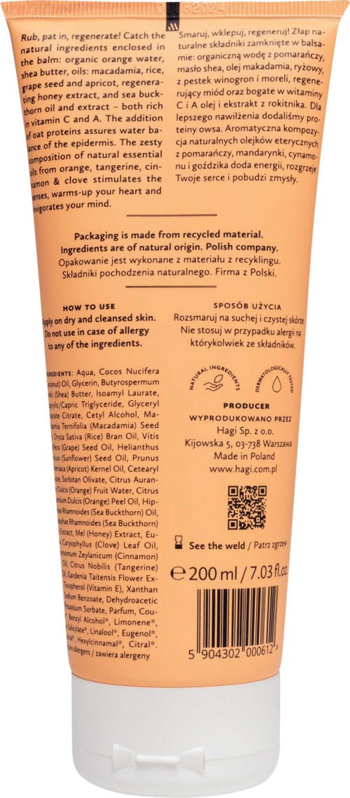 A shampoo bottle back label with ingredients, instructions, and manufacturing info in multiple languages.