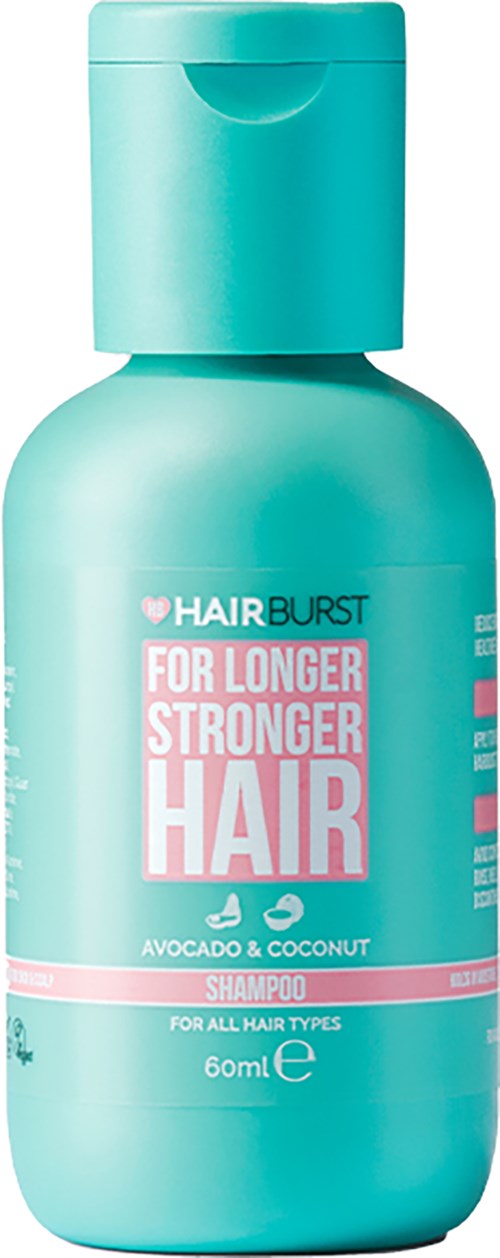 Een turquoise fles shampoo voor alle haartypes, met avocado en kokos, belooft langer en sterker haar.