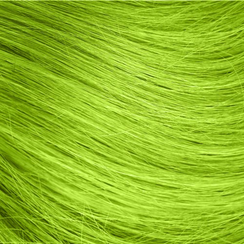 Green strands, possibly hair or plant fibers, densely packed and flowing in a wave-like pattern.