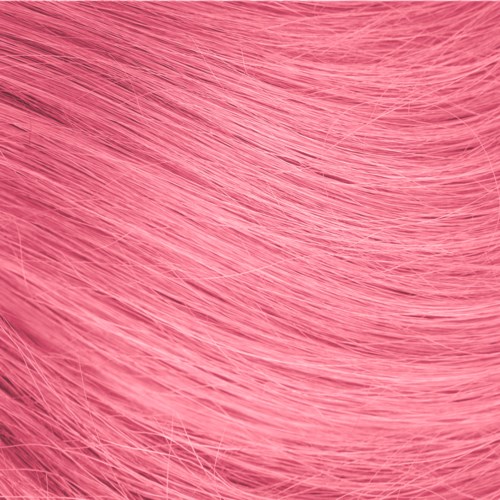 Close-up of pink hair showing soft, smooth strands with a slight wave.