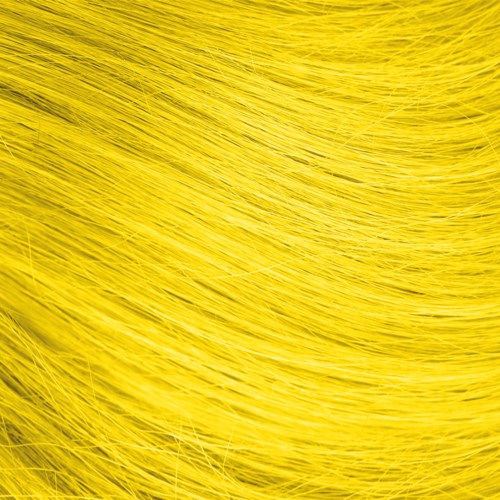 Close-up of yellow hair strands, showing texture and fine details.