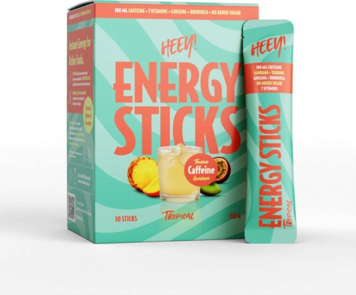 Heey! Energy Sticks Caffeine + Guarana Zesty TropicaL 30 kpl